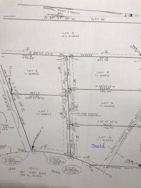 Plat of 7 acre lots